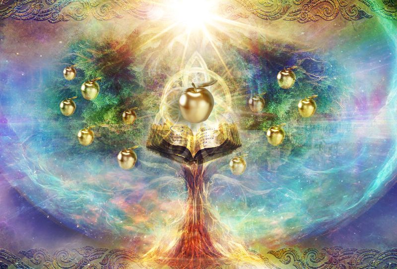 File:Celtic Book of Knowledge and Sacred Golden Apple.jpg